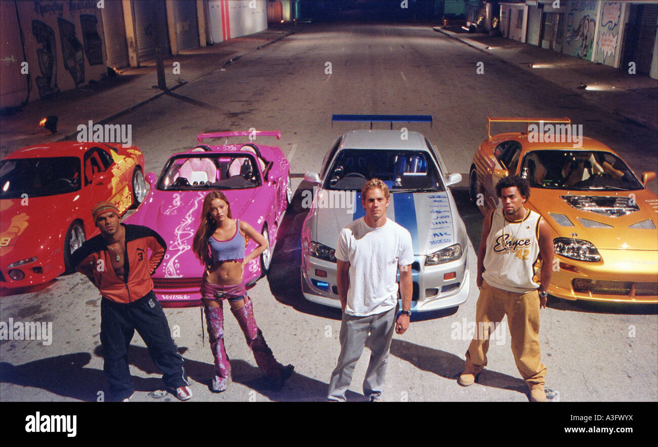2 FAST 2 FURIOUS Universal 2003 film with from left Amaury Nolasco, Devon Aoki, Michael Ealy and Paul Walker Stock Photo
