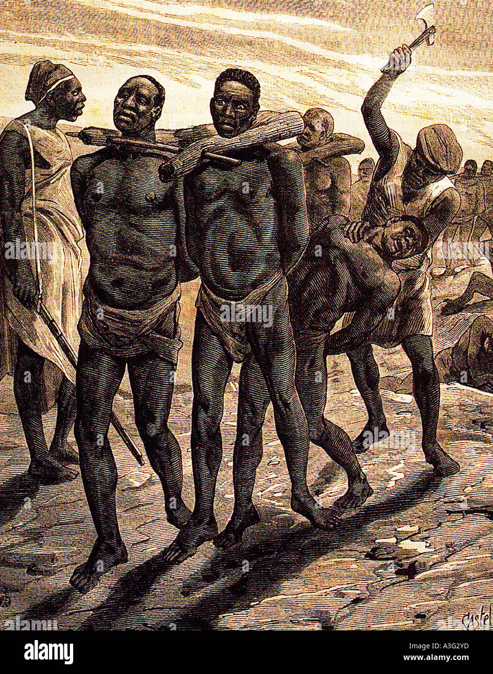 SLAVERY  Arab traders bringing slaves to the east coast of Africa Stock Photo