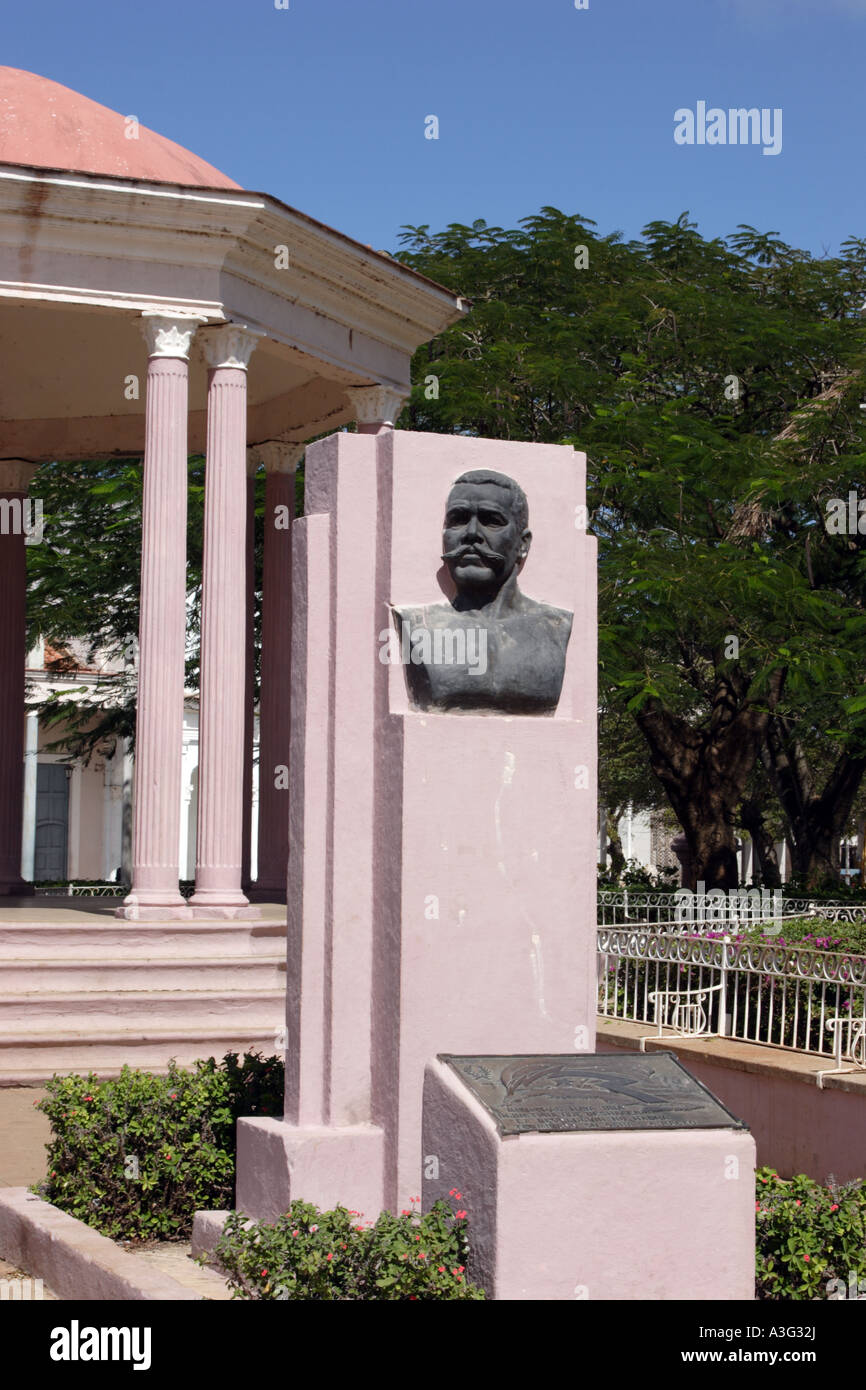 Bust of Antonio Maceo Parque Marti Remedios Cuba Stock Photo