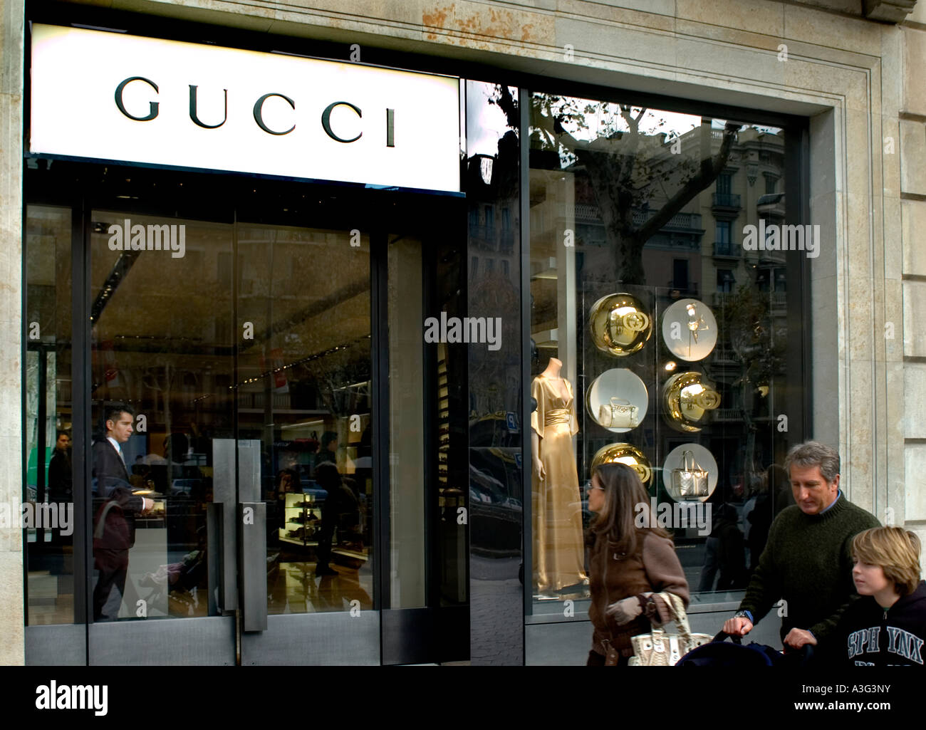Gucci Passeig de Gracia trendy fashion luxury fashionable Barcelona Spain  Stock Photo - Alamy