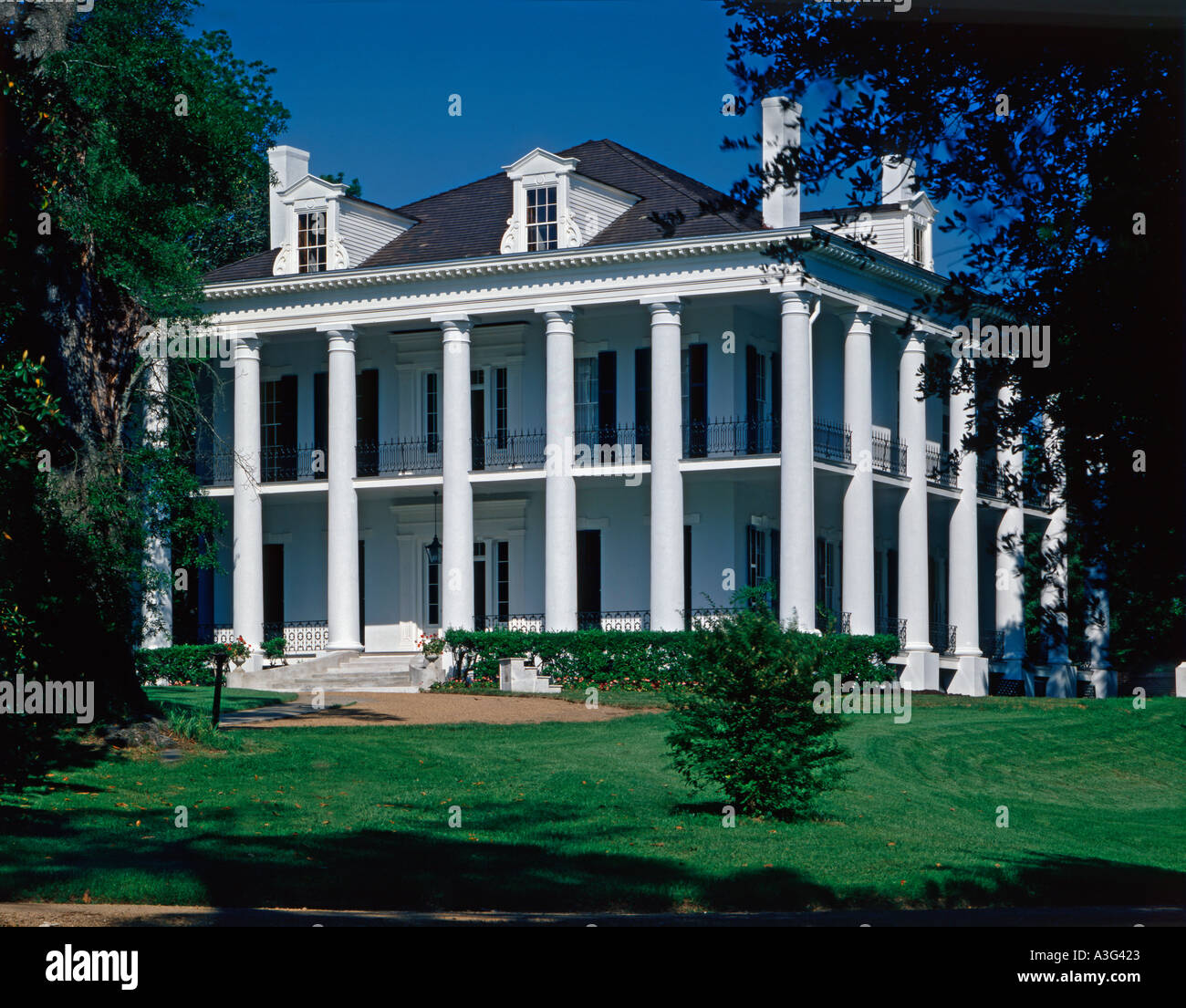 Dunleith antebellum mansion in historic Natchez in Mississippi Stock