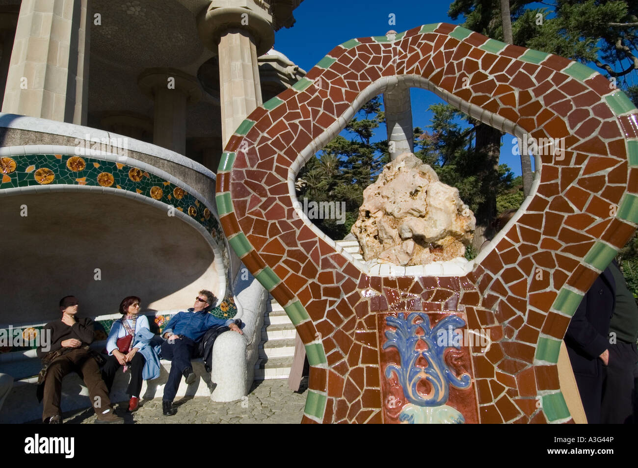 Barcelona  Park Guell Antoni Gaudí  Art Nouveau Stock Photo