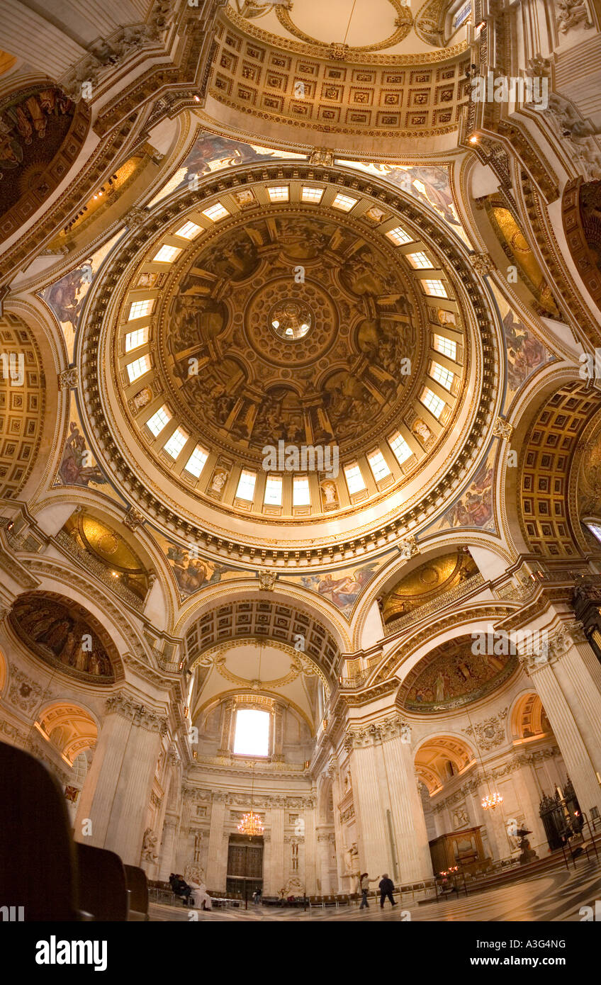 Interior Of St Paul S Cathedral London And Dome Stock Photo