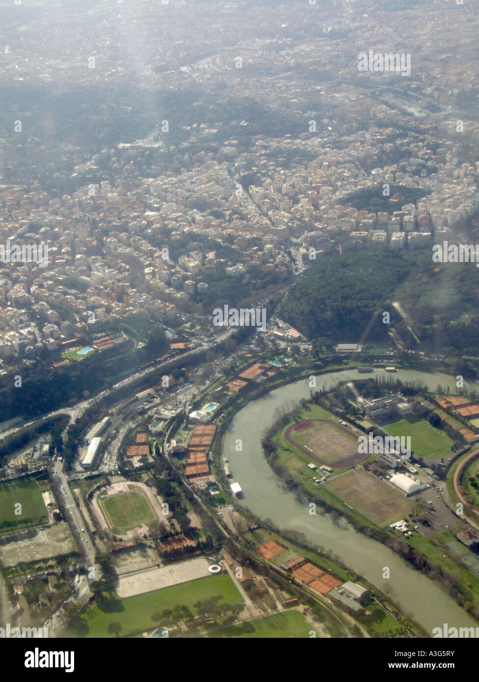 Plane View Rome aerial view of rome from plane window Stock Photo - Alamy