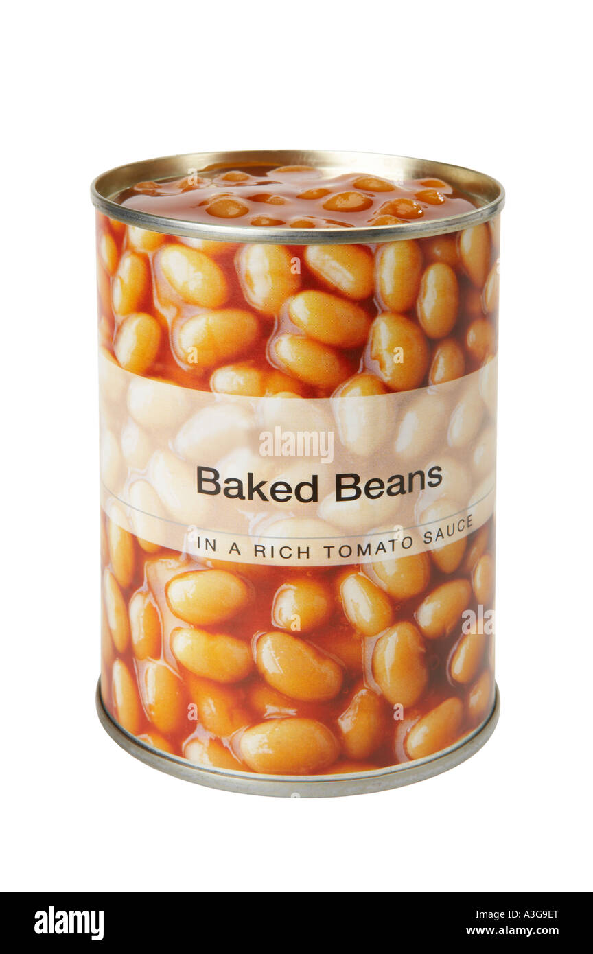 OPEN TIN OF BAKED BEANS Stock Photo Alamy