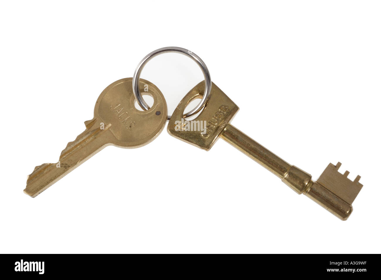 Front door keys on a keyring Stock Photo Alamy