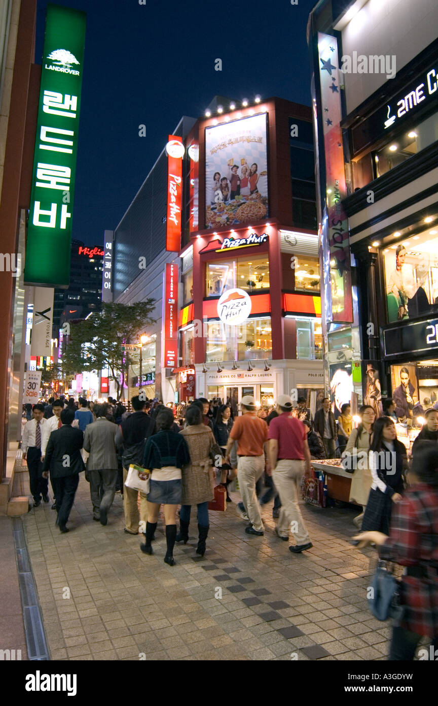 Shopping district Myeongdong, Seoul, Korea Stock Photo Alamy