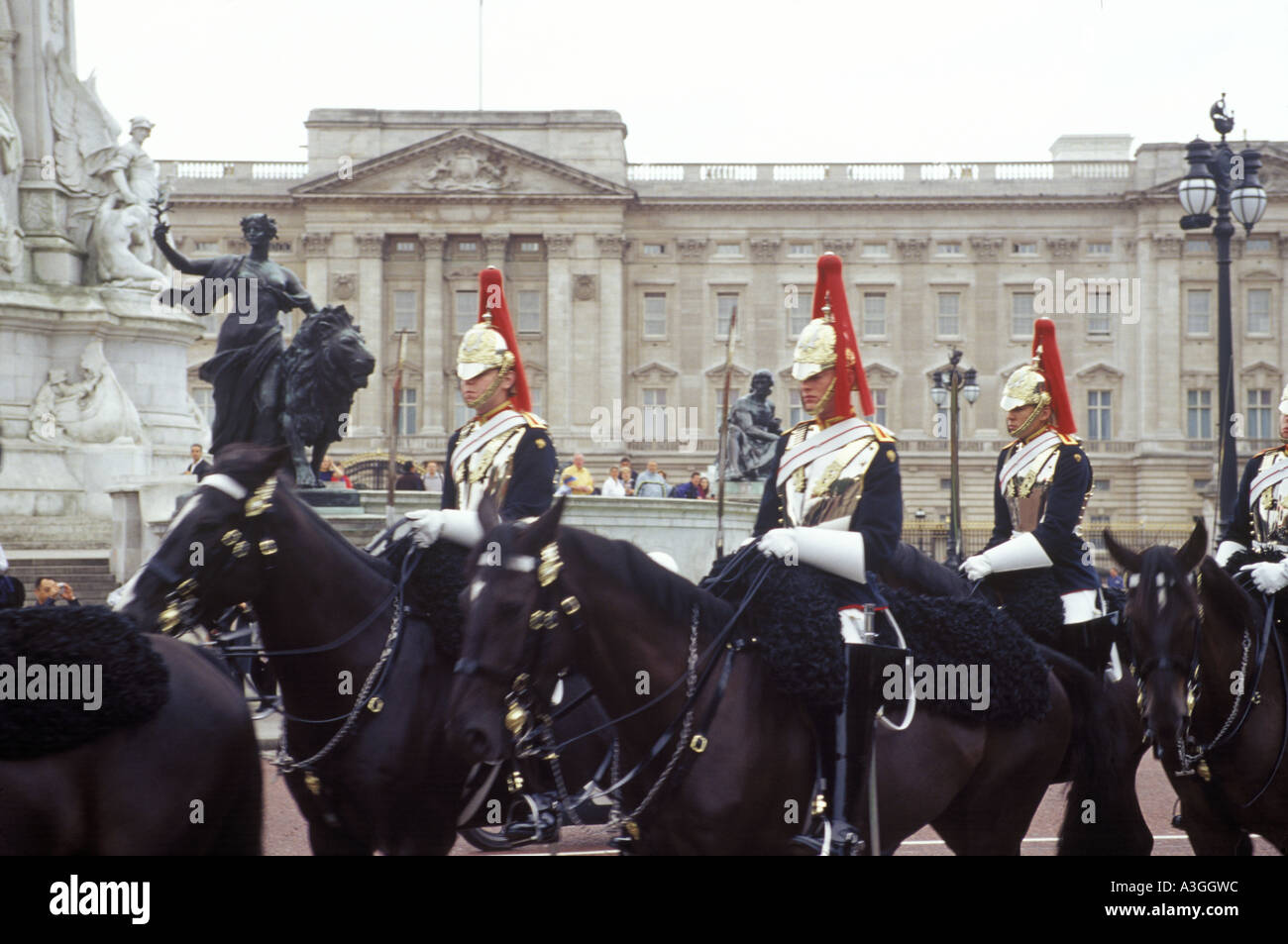 The Blues and Royals in front of Buckingham Palace Stock Photo