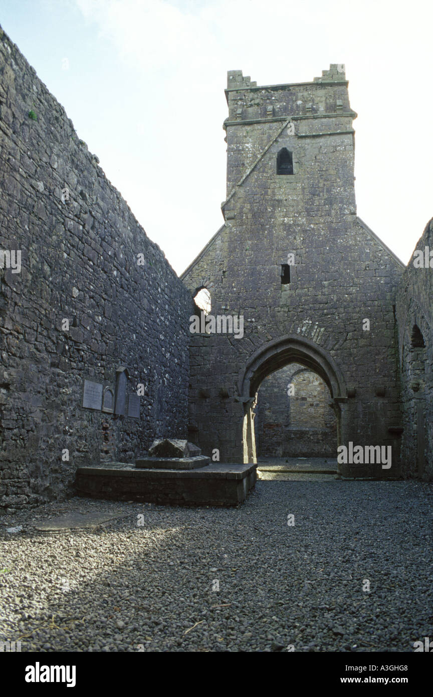 The abbey ruin at Dunmore in County Galway, Ireland Stock Photo