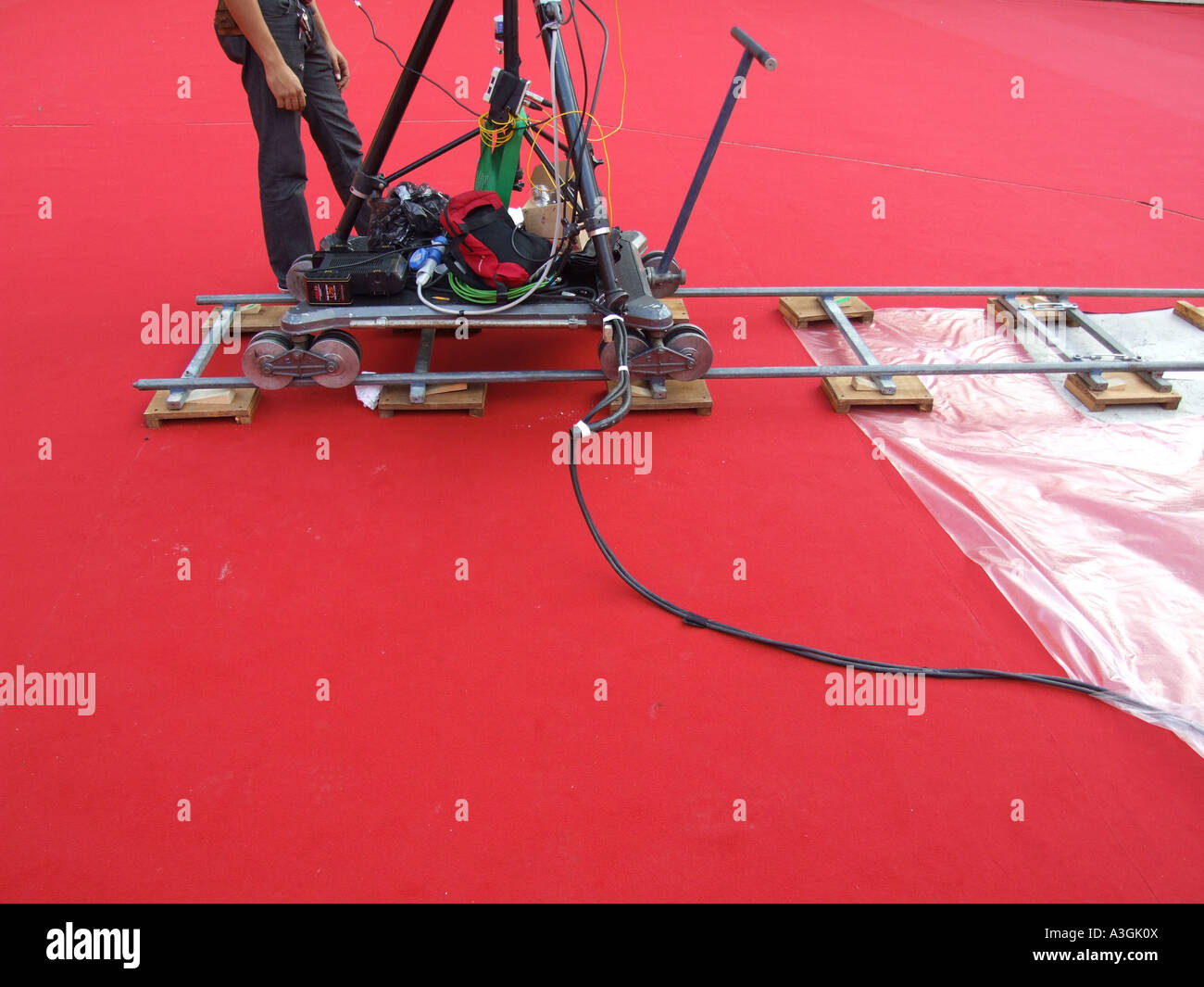 tv camera equipment at event Stock Photo