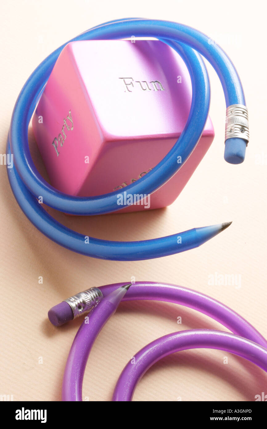 Flexible Pencils and Cube Stock Photo Alamy