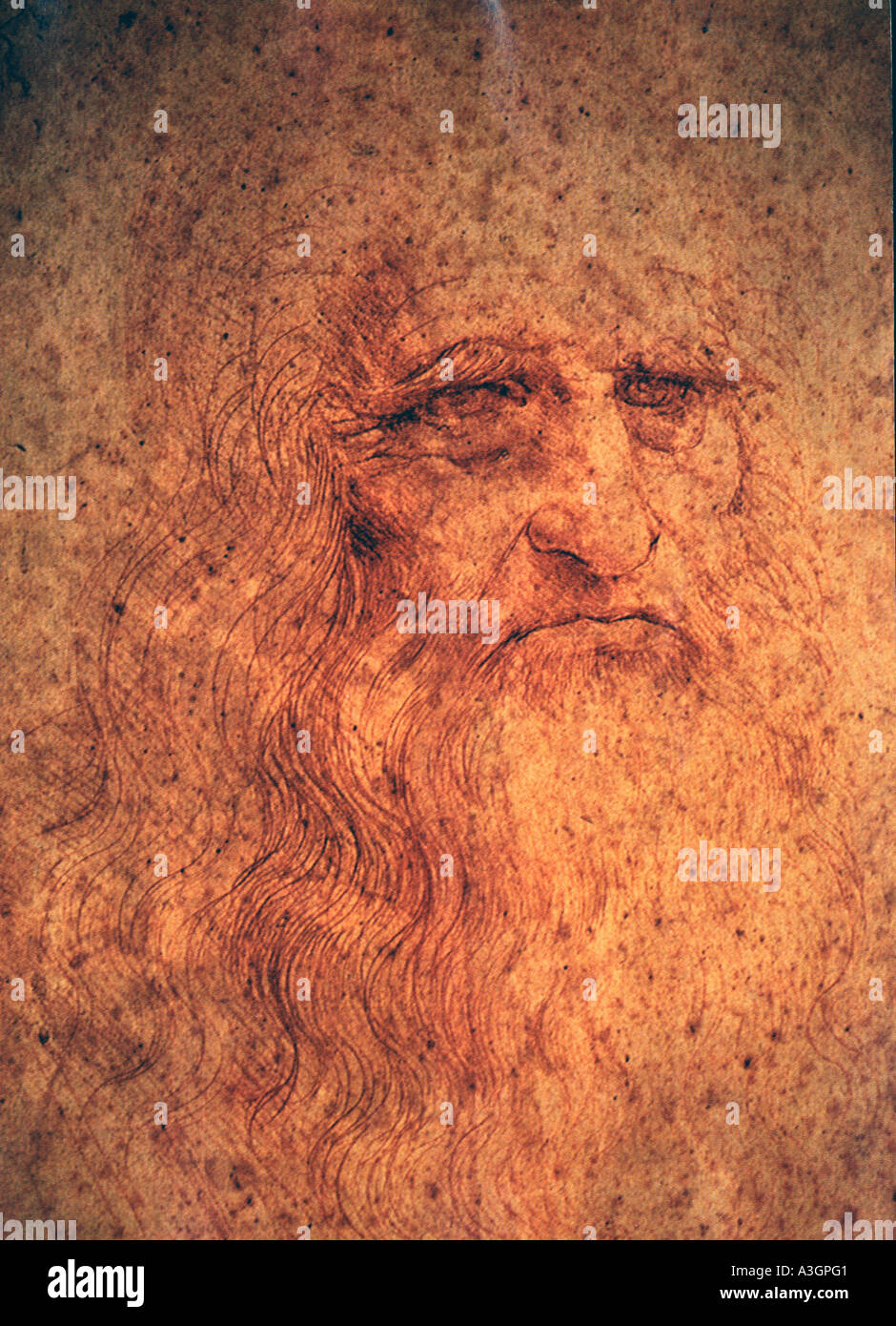 self portrait by Leonardo da Vinci Stock Photo
