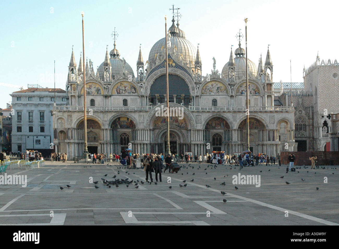 Basilica San Marco,Frontage, Piazza San Marco Venice Italy Stock Photo