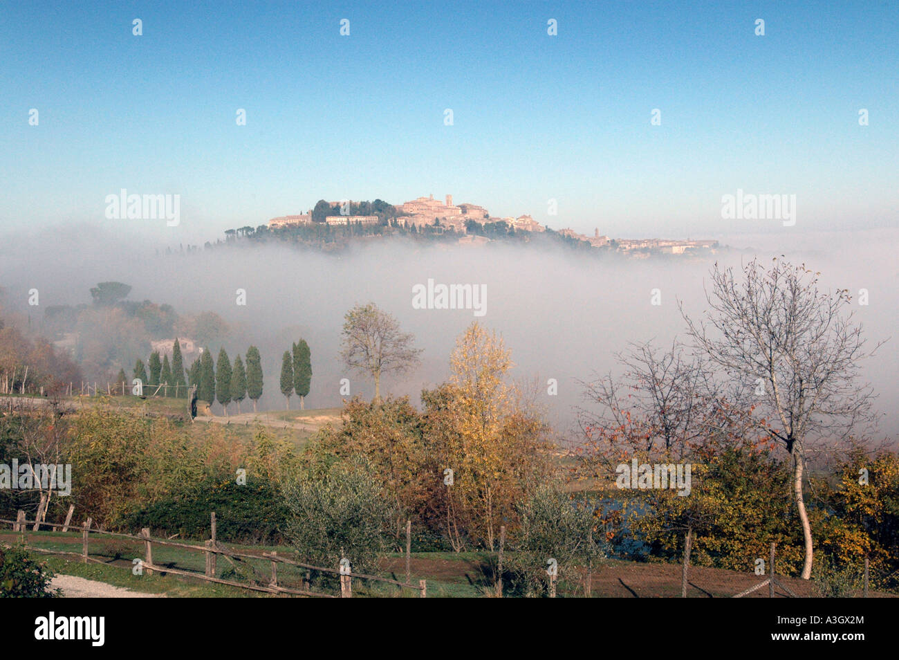 Montepulciano Mist Stock Photo