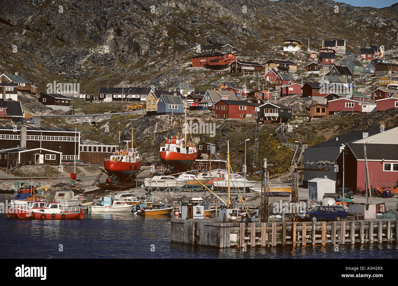 Qaqortoq formerly Julianehåb Greenland Stock Photo