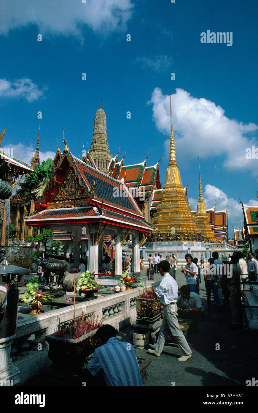 shrine at temple wat phra keo city of bangkok thailand Stock Photo