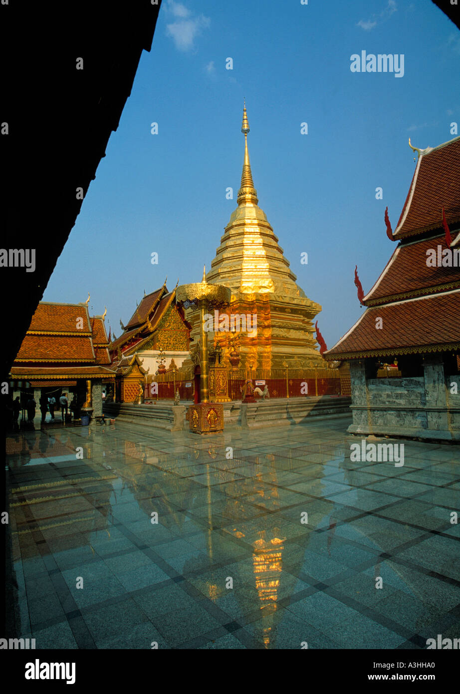 shrine at temple city of chiang mai thailand Stock Photo