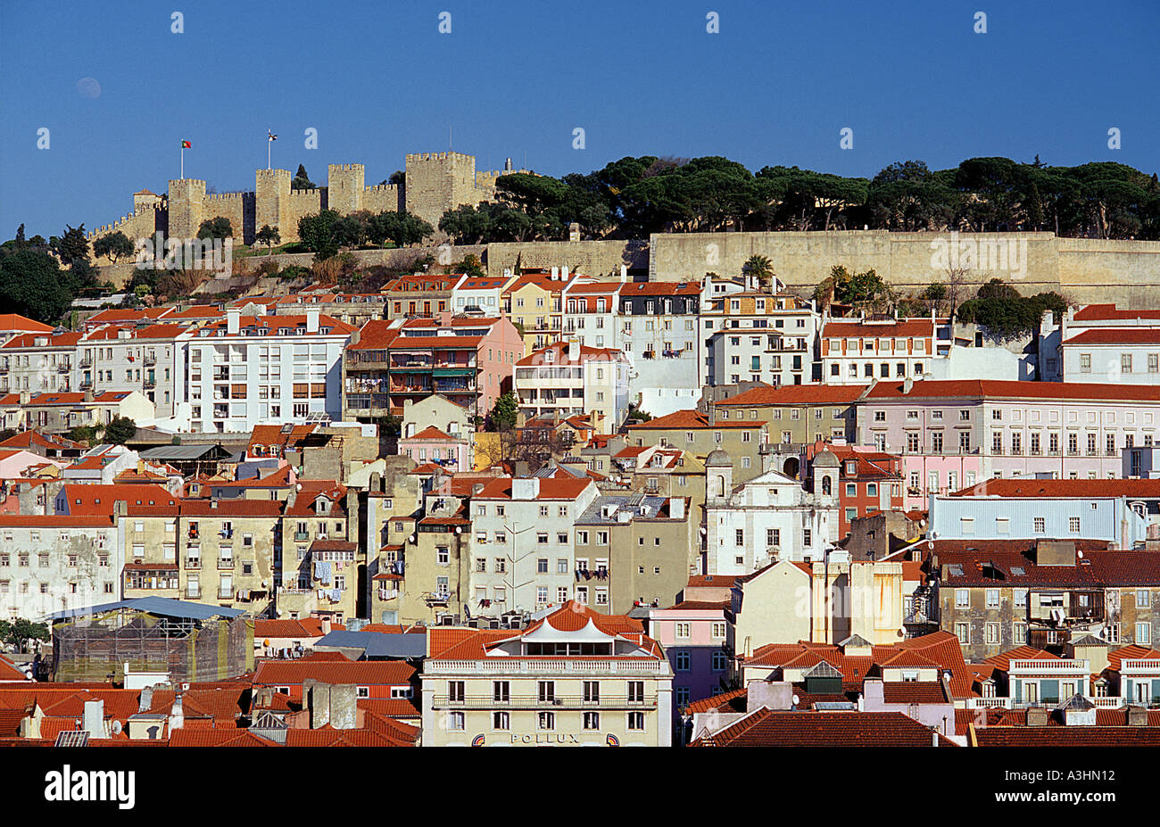 Castle and town view Lisbon Portugal Europe Stock Photo