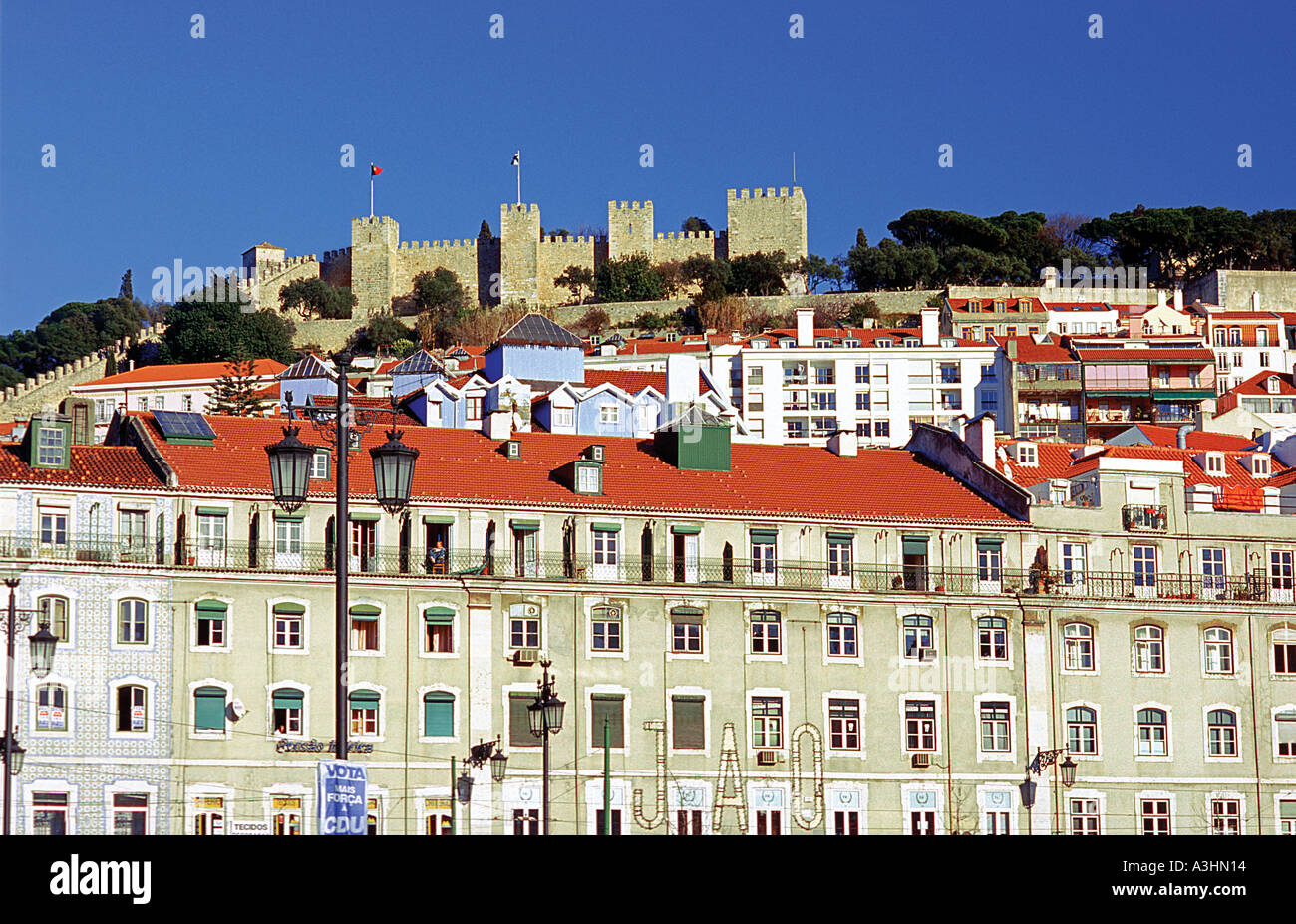 Castle and town view Lisbon Portugal Europe Stock Photo