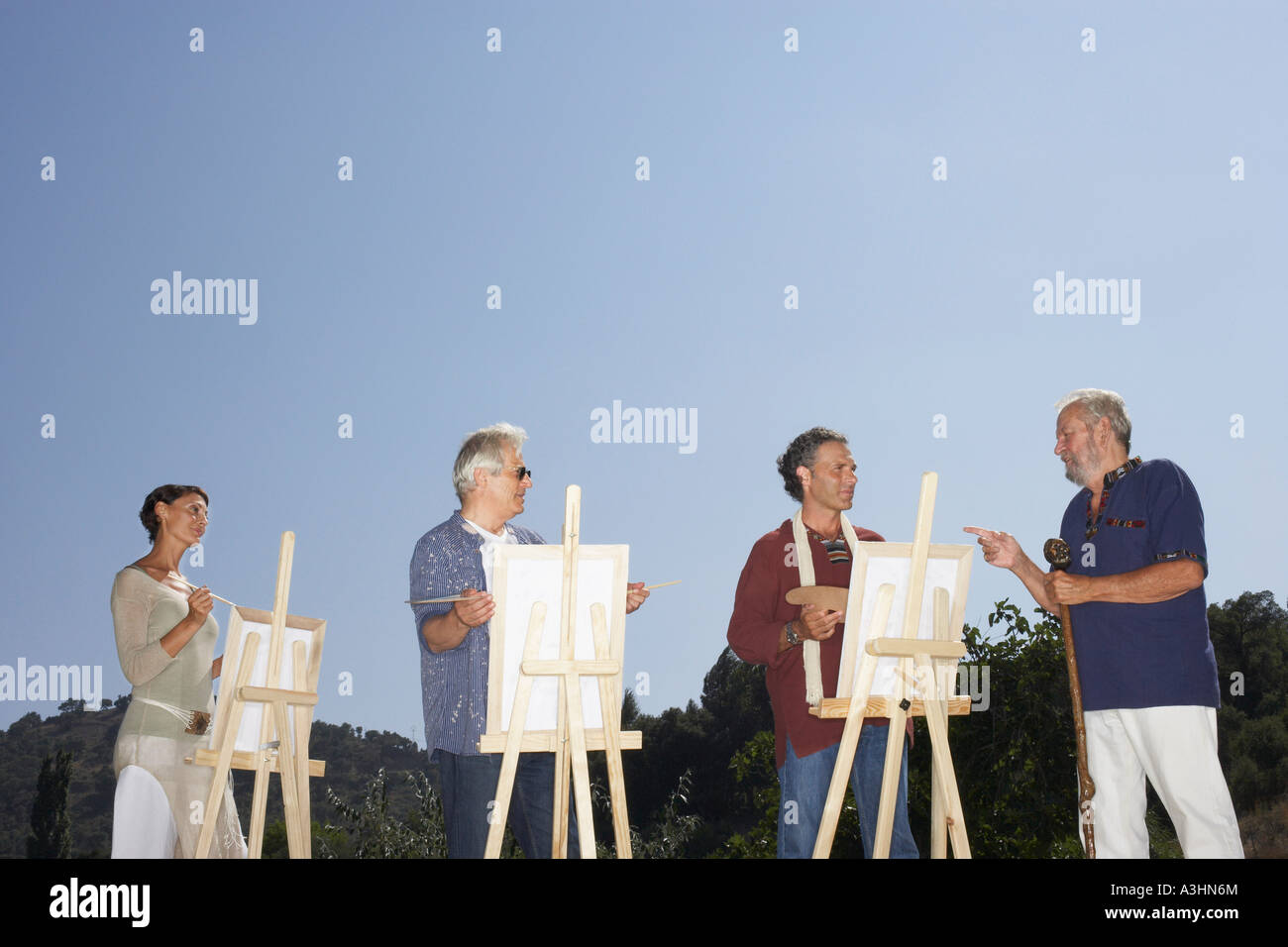 Old man painting class hi-res stock photography and images - Alamy