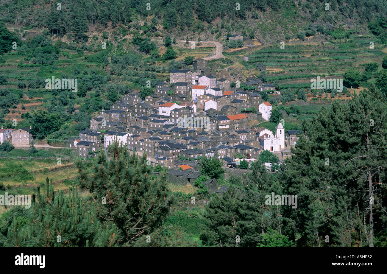 View of the Historical village of Piodão Serra do Açor Portugal Stock Photo