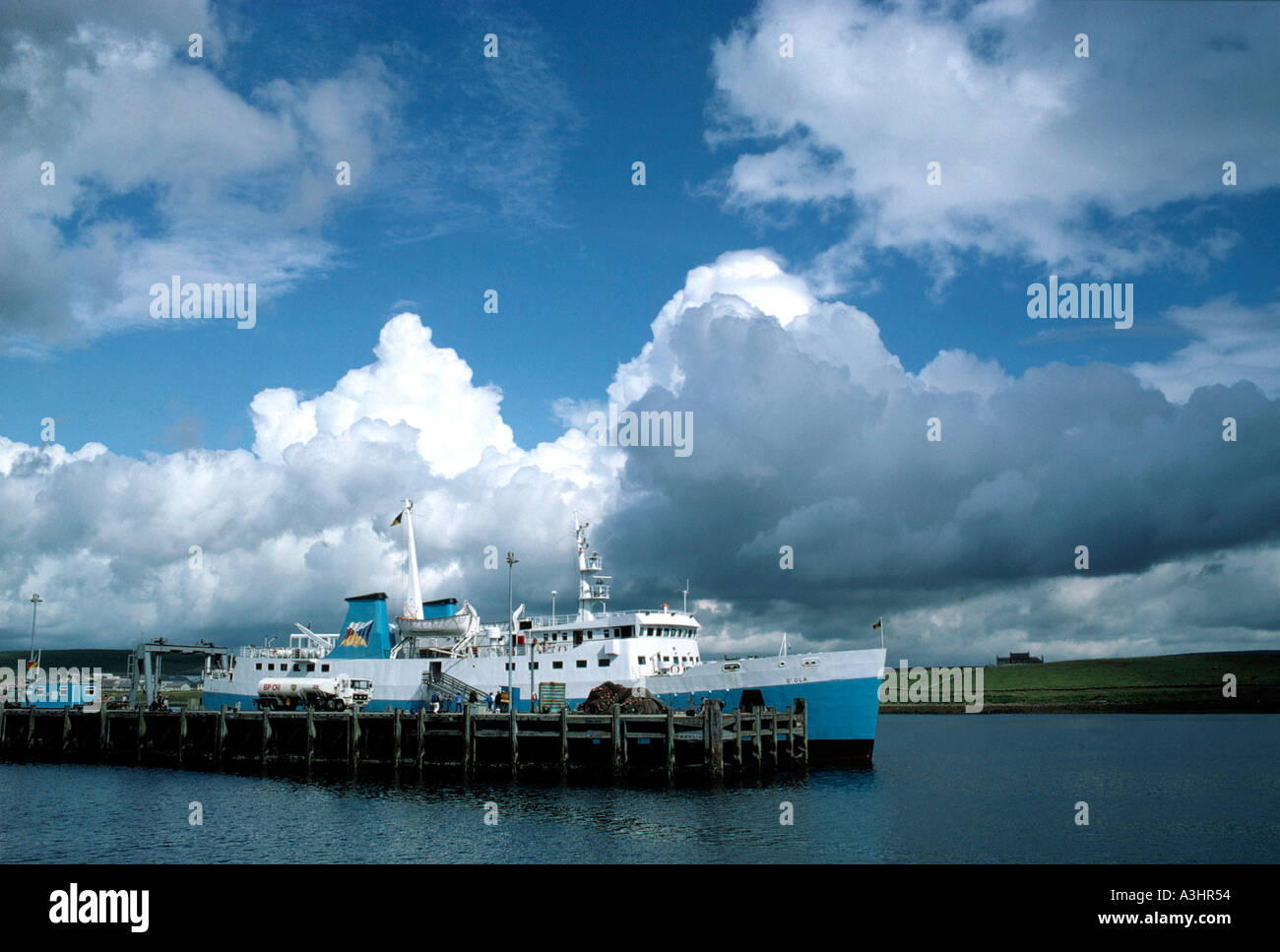 mailboat mooring harbour of stromness mainland island archipelago of orkney islands scotland great britain Stock Photo