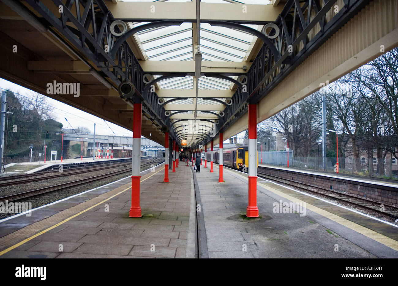Lancaster station platform, UK Stock Photo