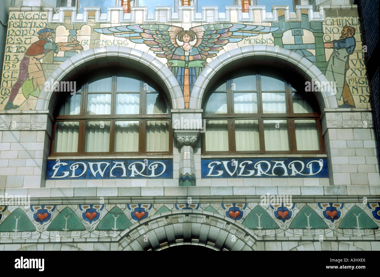 The façade of Edward Everard's Printing Works in Bristol, England. Stock Photo