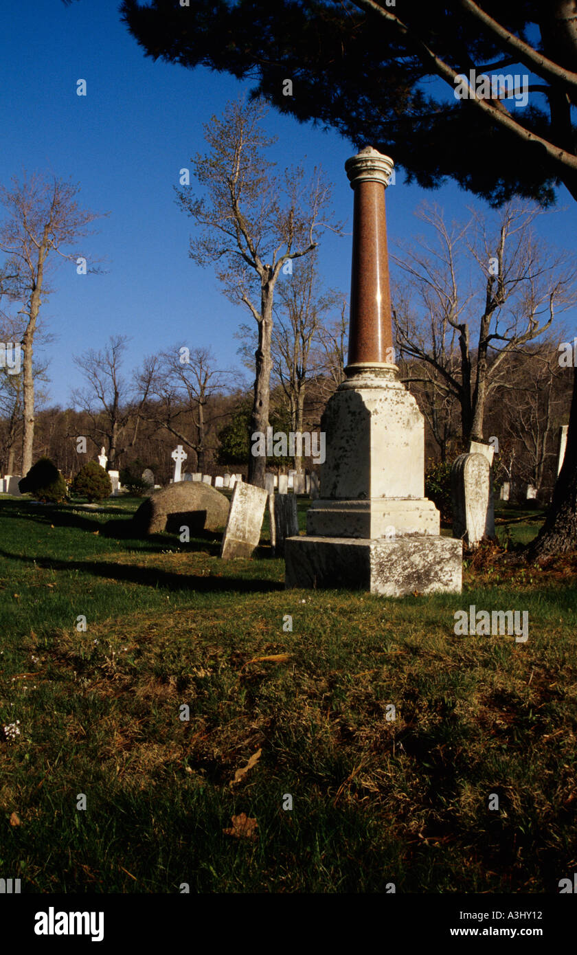 Headstones in an Old Historical Graveyard in New England vertical Stock ...