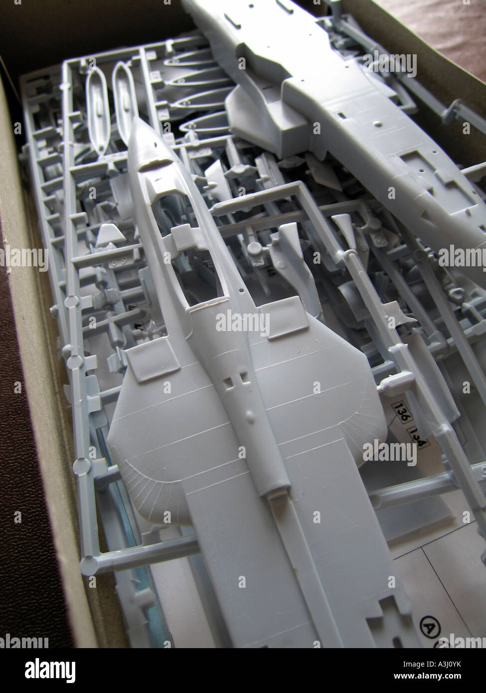 Plastic model construction kit  of Tornado fighter in box Stock Photo