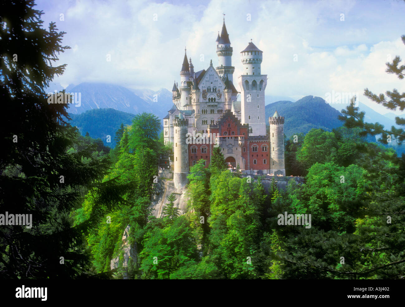 Neuschwanstein Castle near Fussen Germany in the Bavarian area Stock Photo