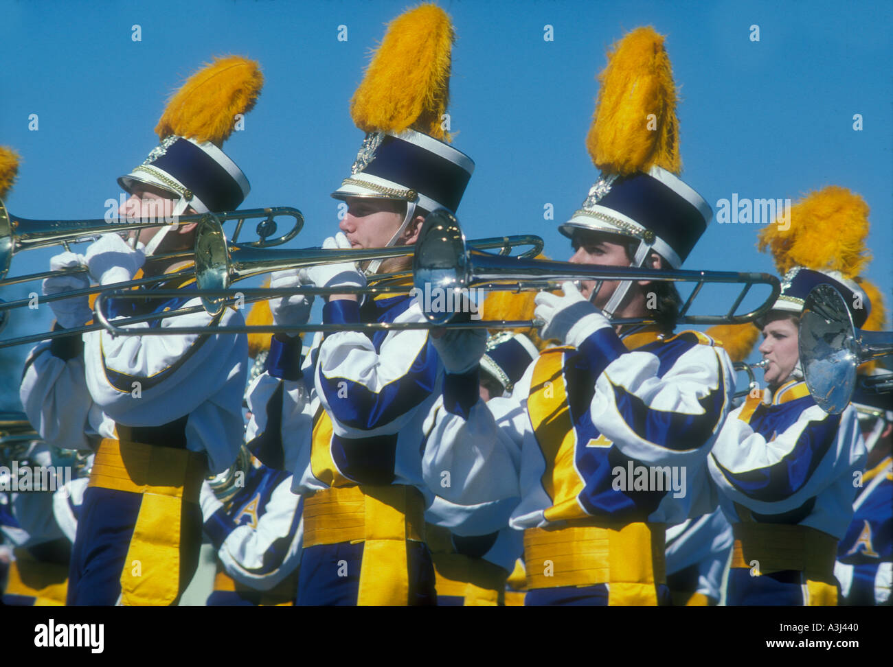 high school marching band in Florida parade USA Stock Photo Alamy