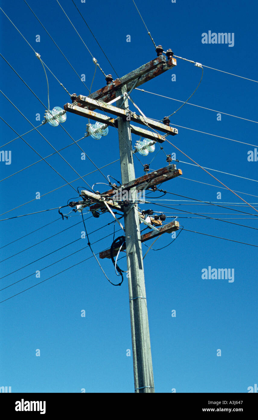 Power Pole in New Zealand Stock Photo Alamy