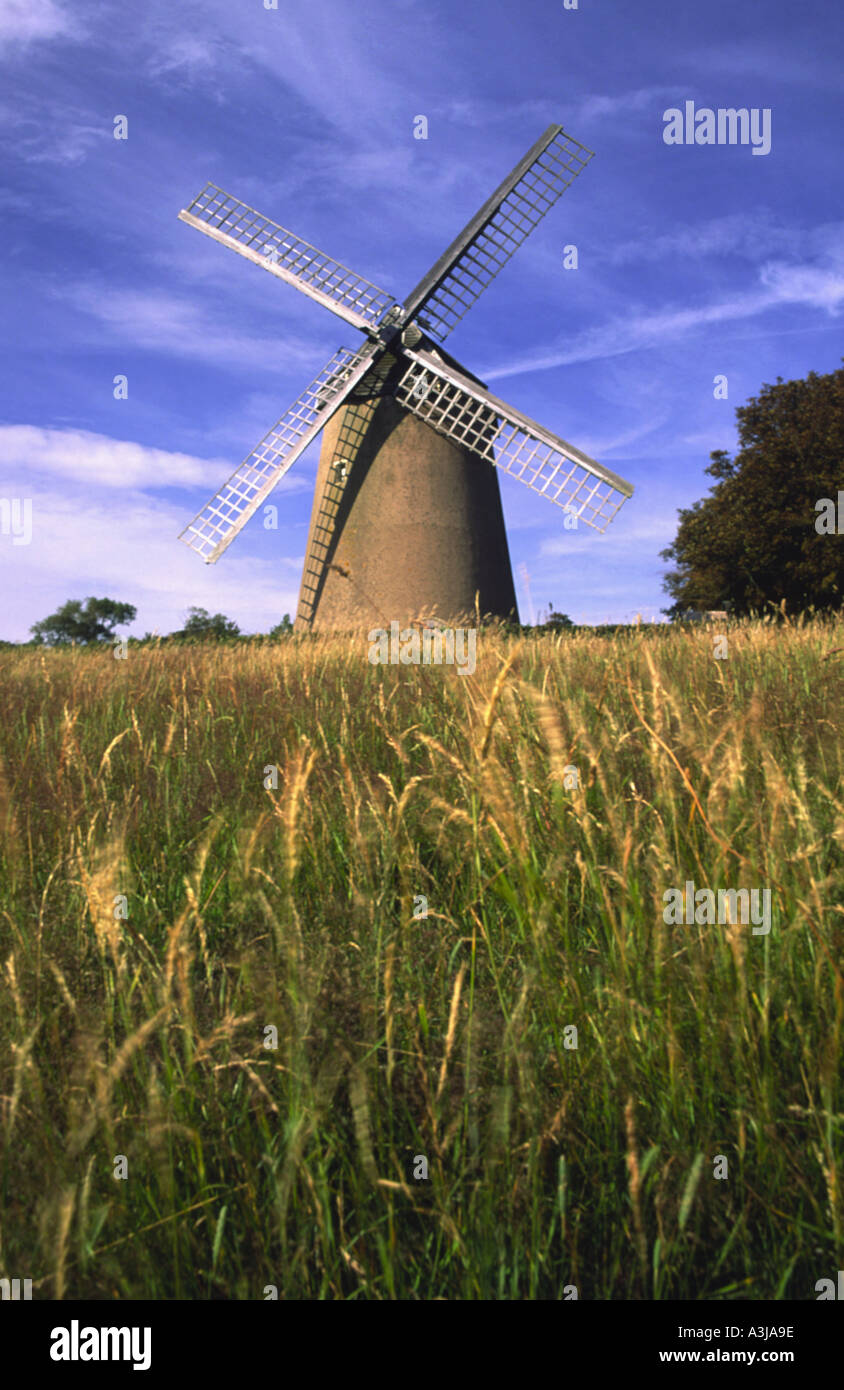 Bembridge Windmill owned by the National Trust Isle of Wight Hampshire England UK Stock Photo