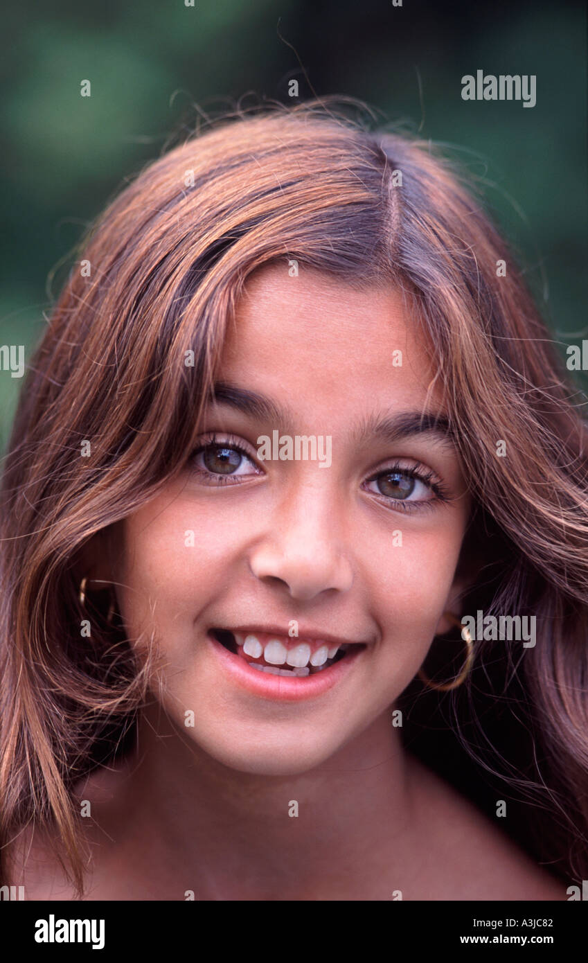 Portrait of Mixed Race Teenage Girl 13 Years Old Stock Photo Alamy