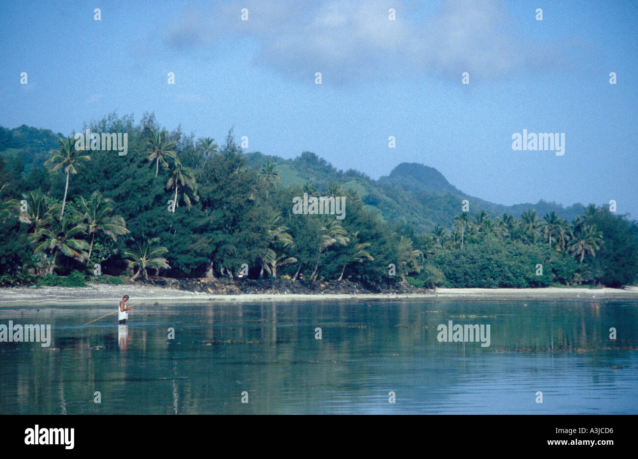 Fisherman Raratonga Cooke Islands Stock Photo