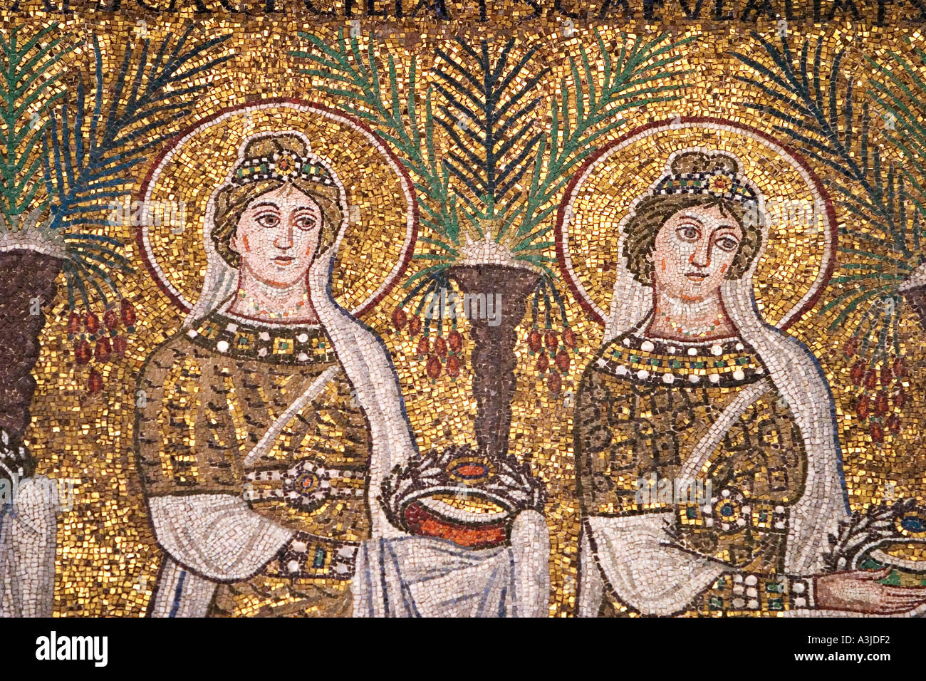 Mosaic detail from the Basilica of Sant Apollinare Nuovo Ravenna Stock