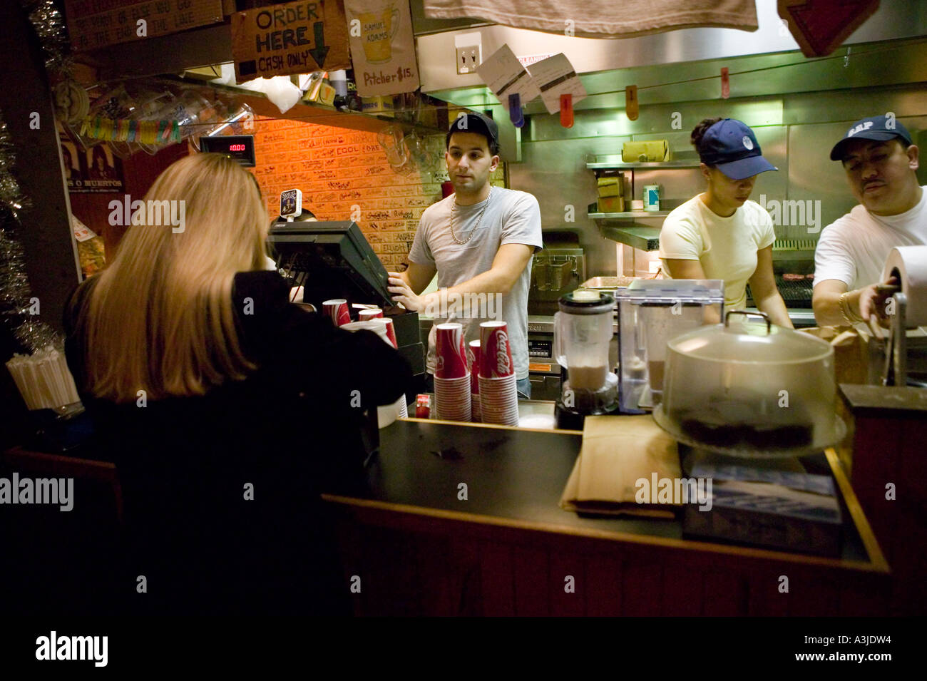 View inside the Burger Joint restaurant at the Parker Meridien hotel in