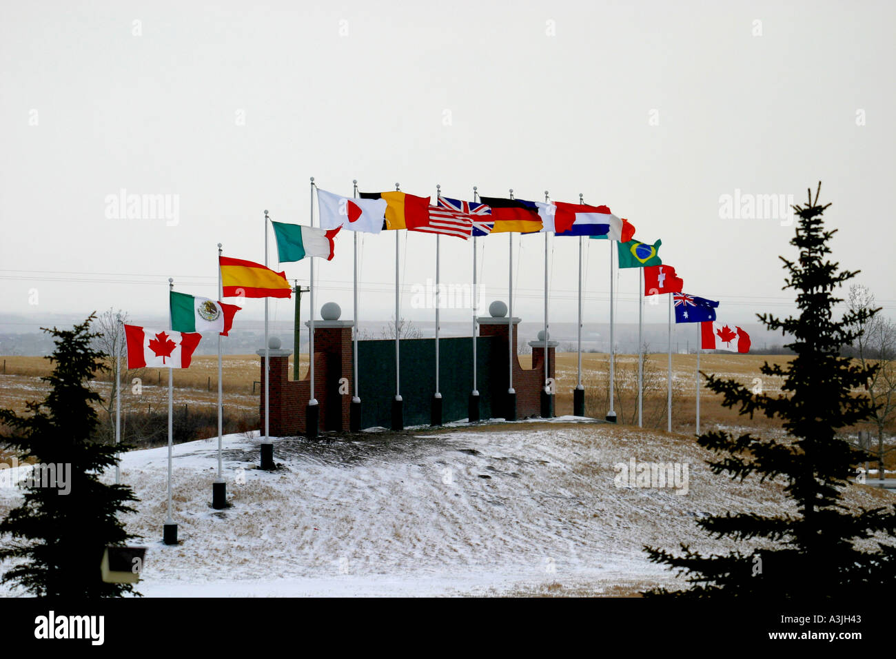 Multi national flags flying hi-res stock photography and images - Alamy