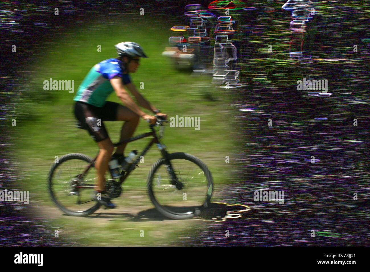 Bicycle racing 24 Hours of Adrenalin Computer manipulation Stock Photo ...
