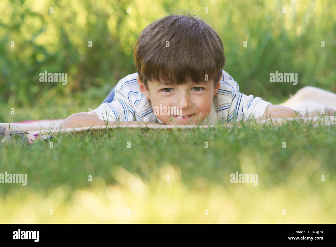 Portrait of Young Boy Outdoors Stock Photo - Alamy