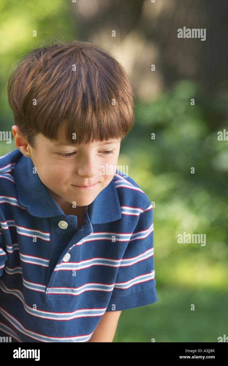 Portrait of Young Boy Outdoors Stock Photo - Alamy