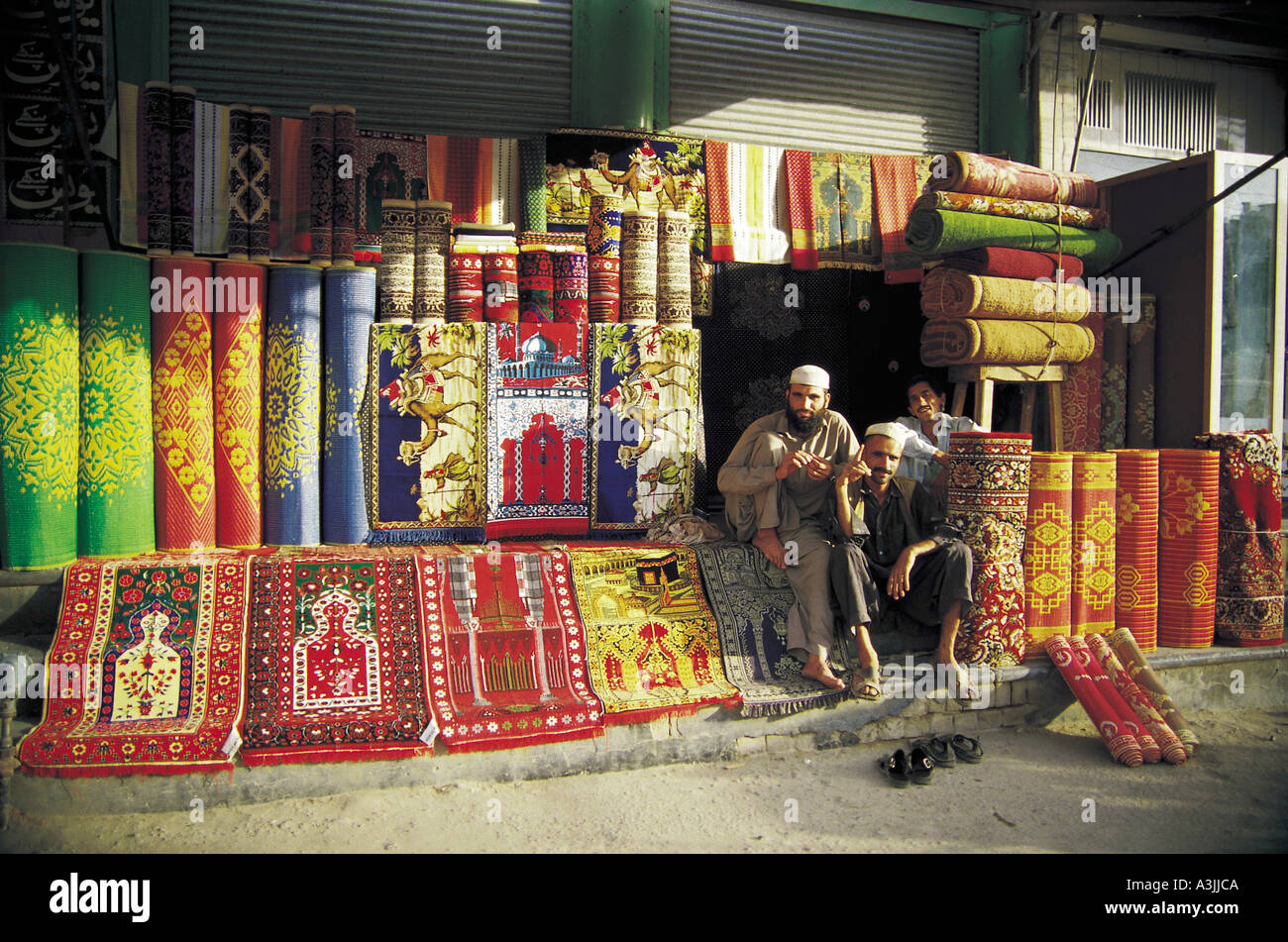carpet shop city of peshawar pakistan editorial use only Stock Photo