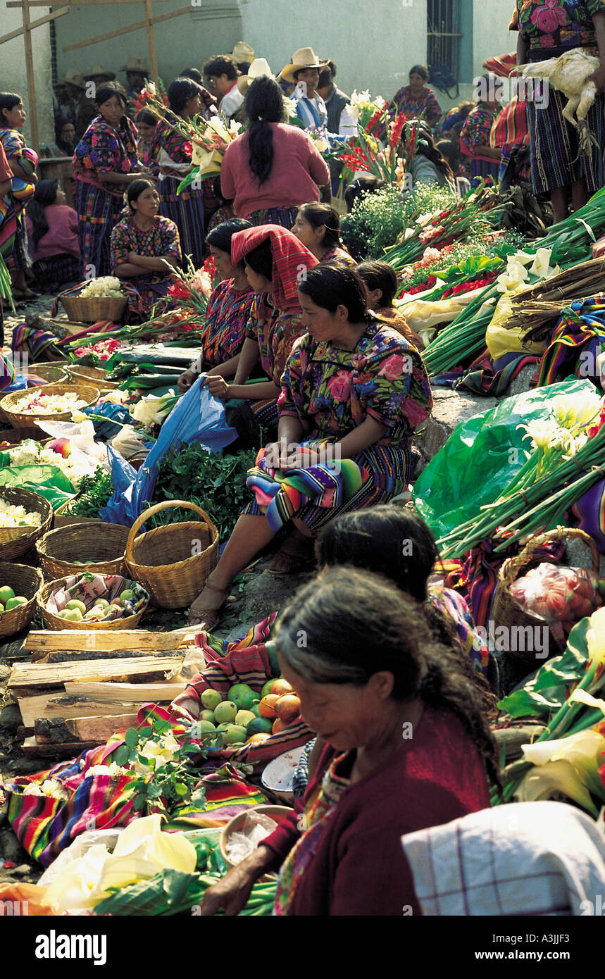 flowers at market town of chichicastenango guatemala Stock Photo Alamy