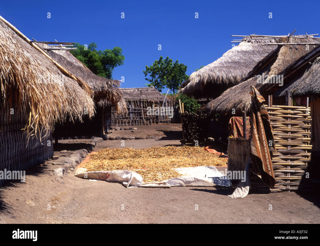 traditional buildings in the little known village of segenter south lombok indonesia Stock Photo