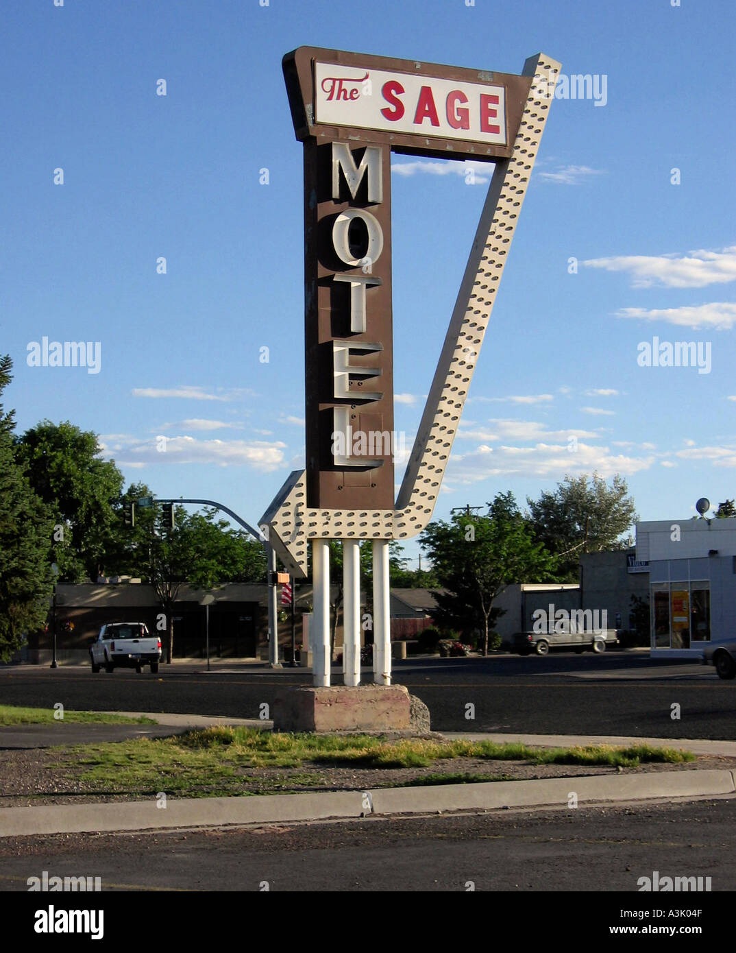 Old fashioned Motel sign Vernal Utah USA Stock Photo