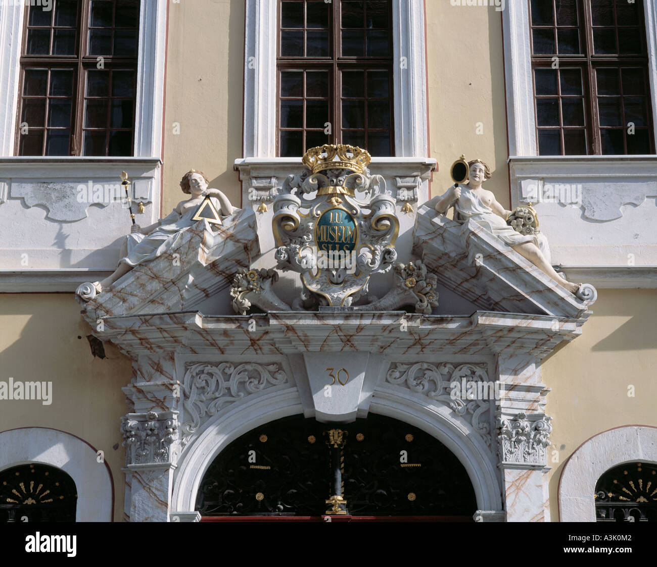 Kulturhistorisches Museum und Oberlausitzische Bibliothek der Wissenschaften in der Neissstrasse in Goerlitz Stock Photo