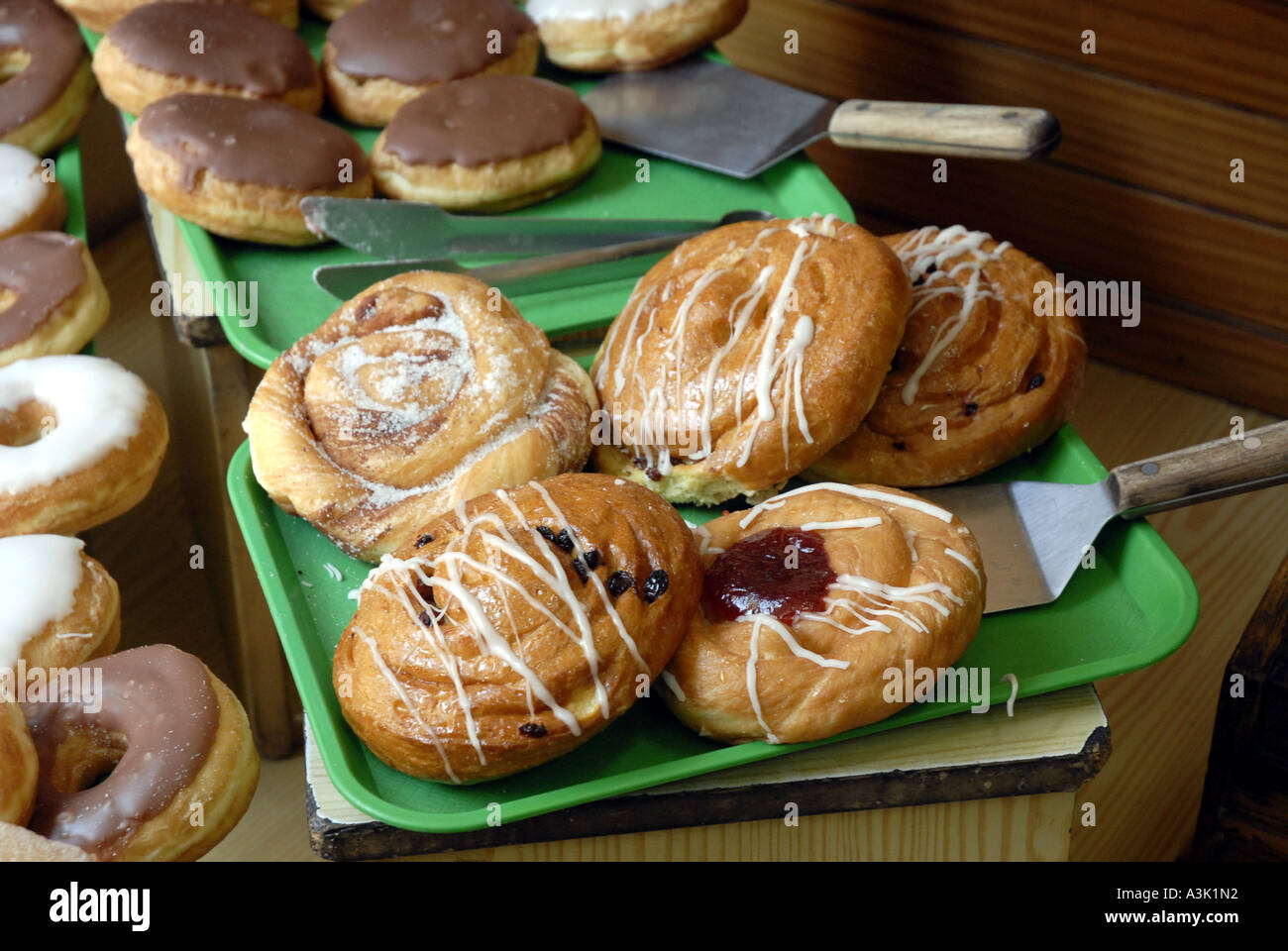 Cakes and buns in a cake shop Larnaka Cyprus Stock Photo Alamy
