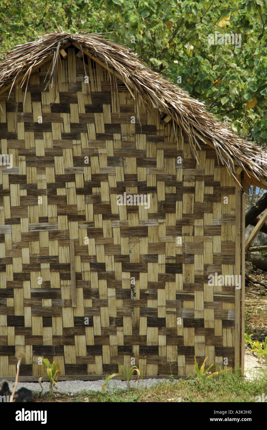 Traditional housing made be weaving palm fronds as seen on Tanna in