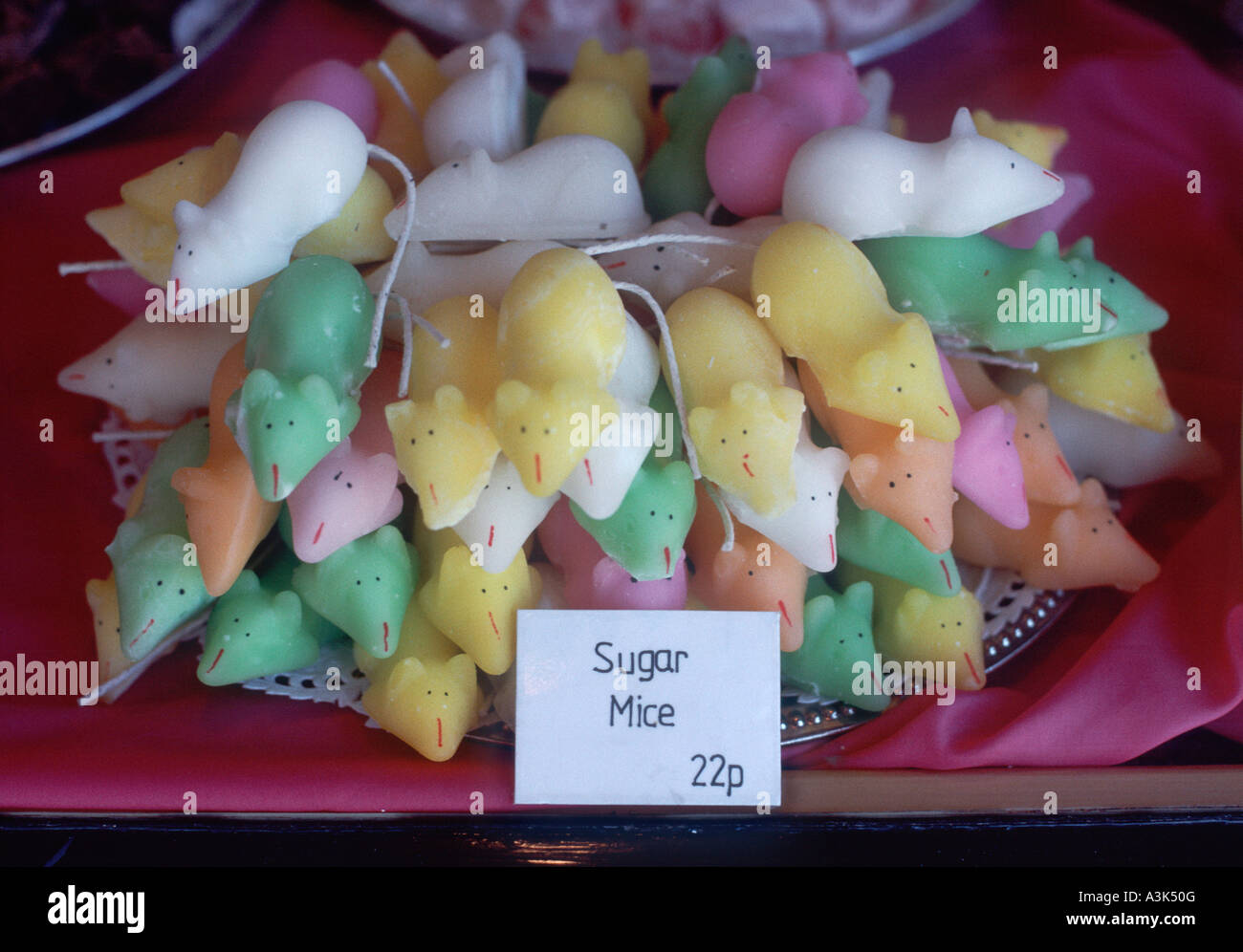 Sugar mice an old fashioned and very traditional British sweet